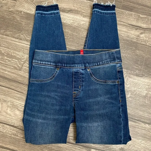 SPANX distressed ankle skinny jeans medium wash NWOT‎ size xs - Picture 4 of 11